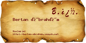 Bertan Ábrahám névjegykártya